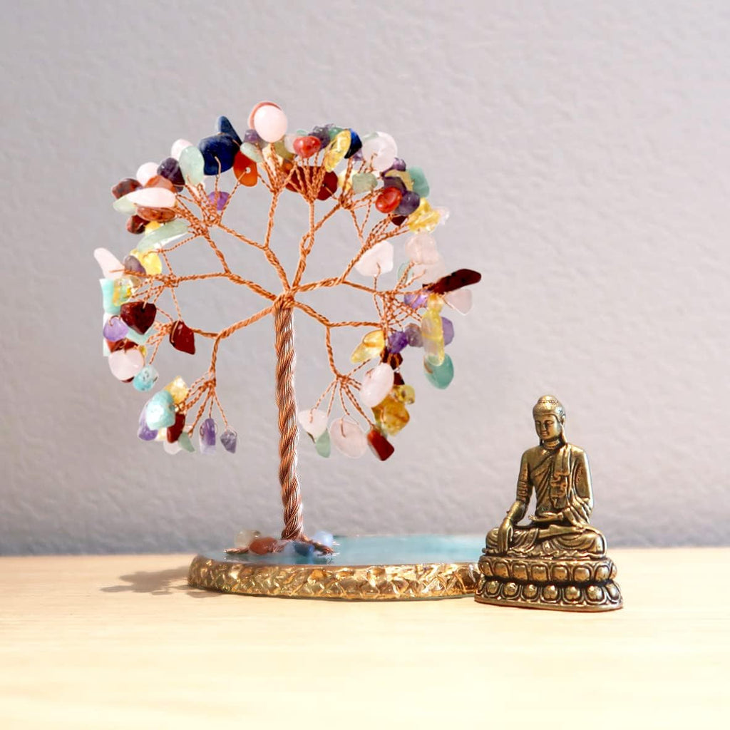 Buddha and Crystal Tree of Life 7 Chakra Harmony Decor