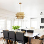 Lotus Wave Rattan Pendant Light