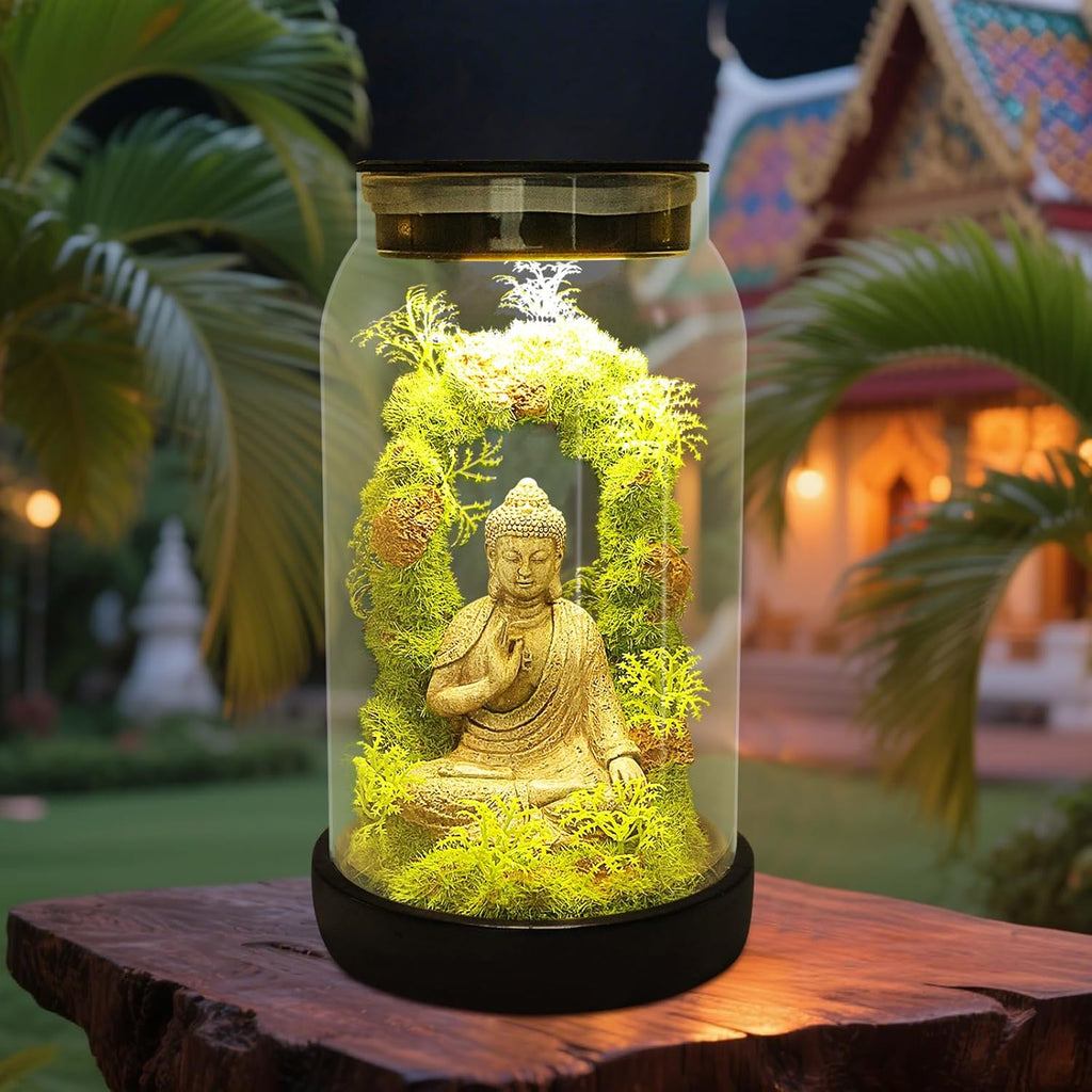 Solar Serenity Buddha Jar