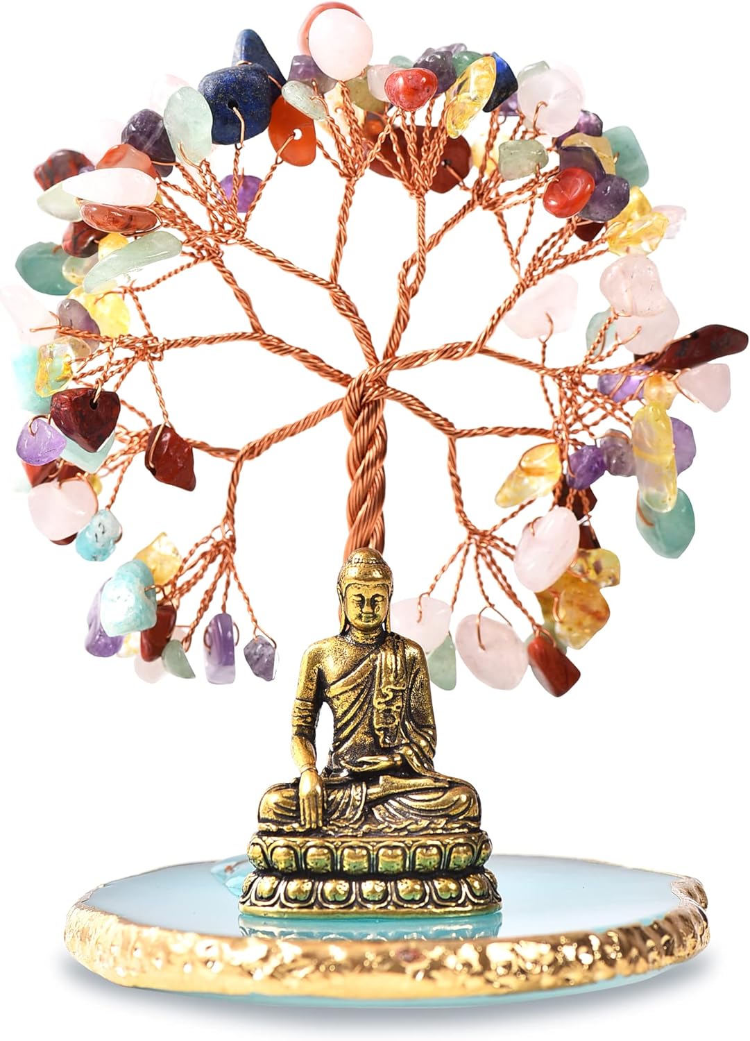 Buddha and Crystal Tree of Life 7 Chakra Harmony Decor