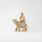 Golden Buddha and Elephant Candle Holder Statue