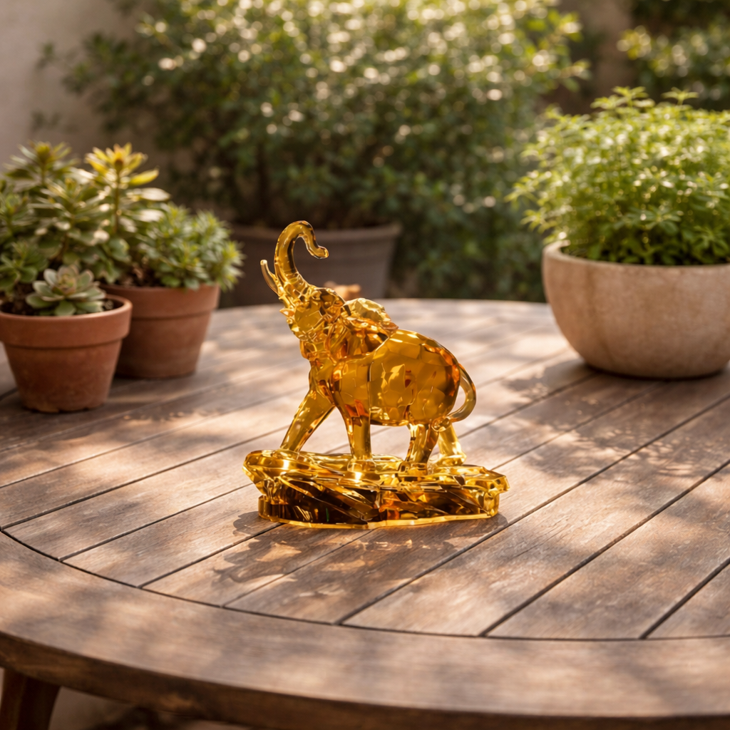 Luminous Crystal Elephant Lamp