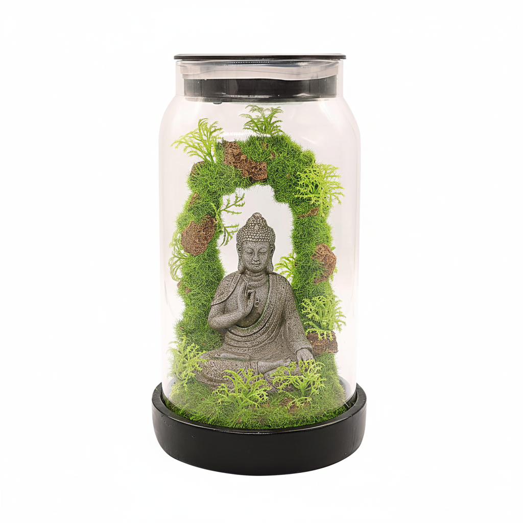 Solar Serenity Buddha Jar