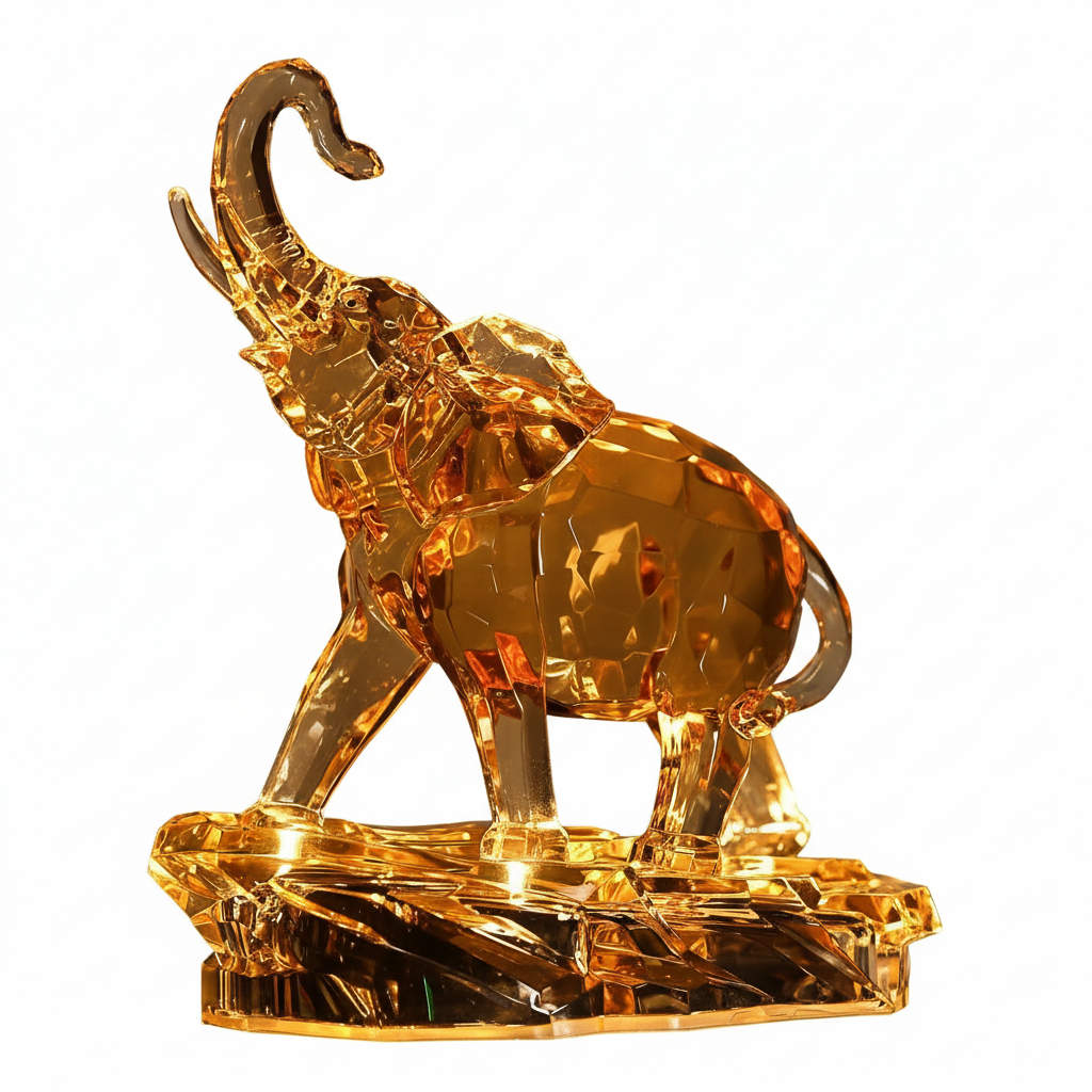 Luminous Crystal Elephant Lamp