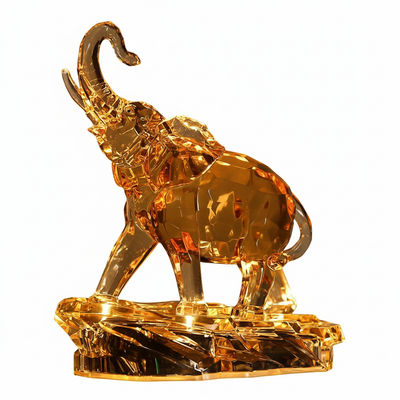 Luminous Crystal Elephant Lamp